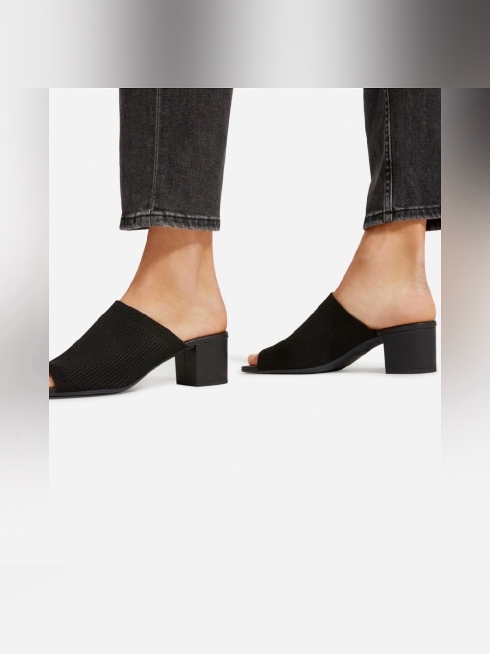 NIB Everlane The Glove Mule in ReKnit, Black, Size 10.